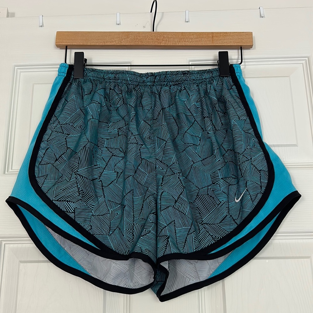 Nike Dri-fit athletic shorts blue/black pattern small